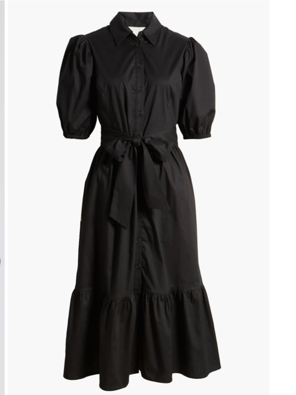 (NWOT) Caslon® Puff Sleeve Stretch Cotton Shirtdress
